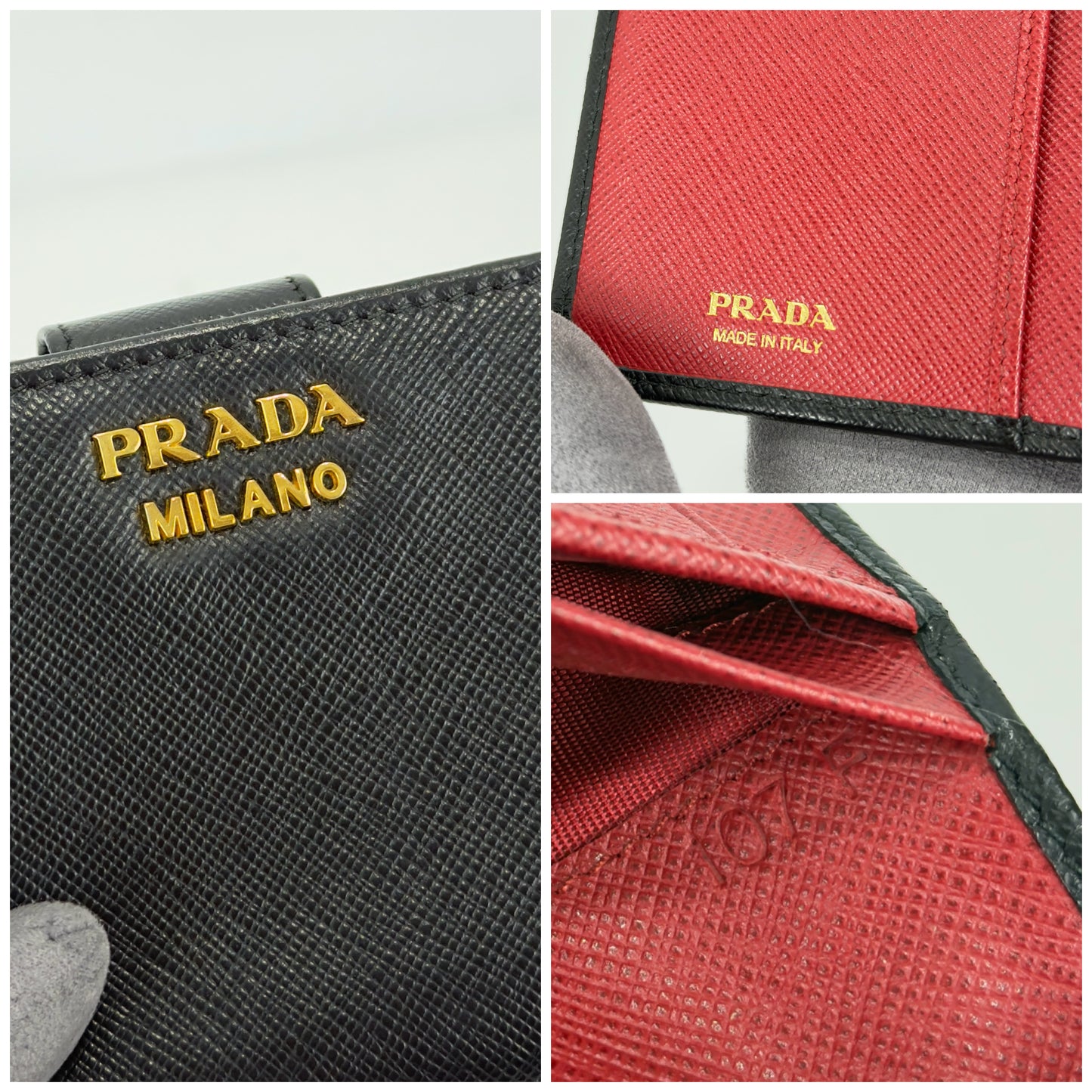Prada Saffiano Wallet With Robot Charm
