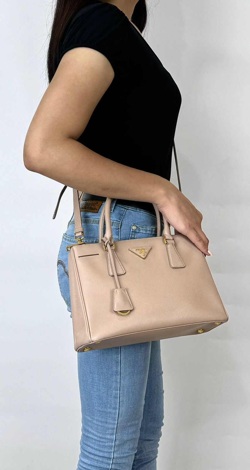 Prada Saffiano Lux double zip
