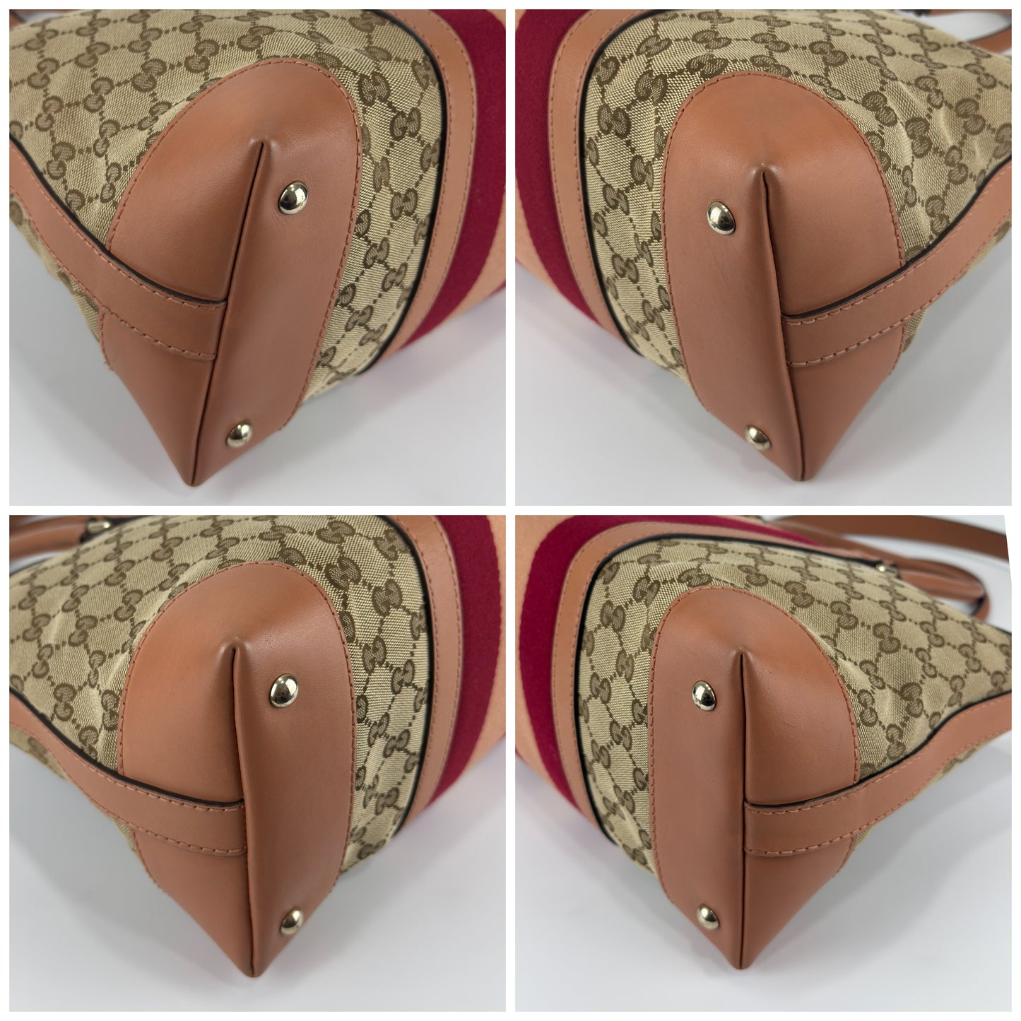 Gucci Web Medium Top Handle Bag Pink