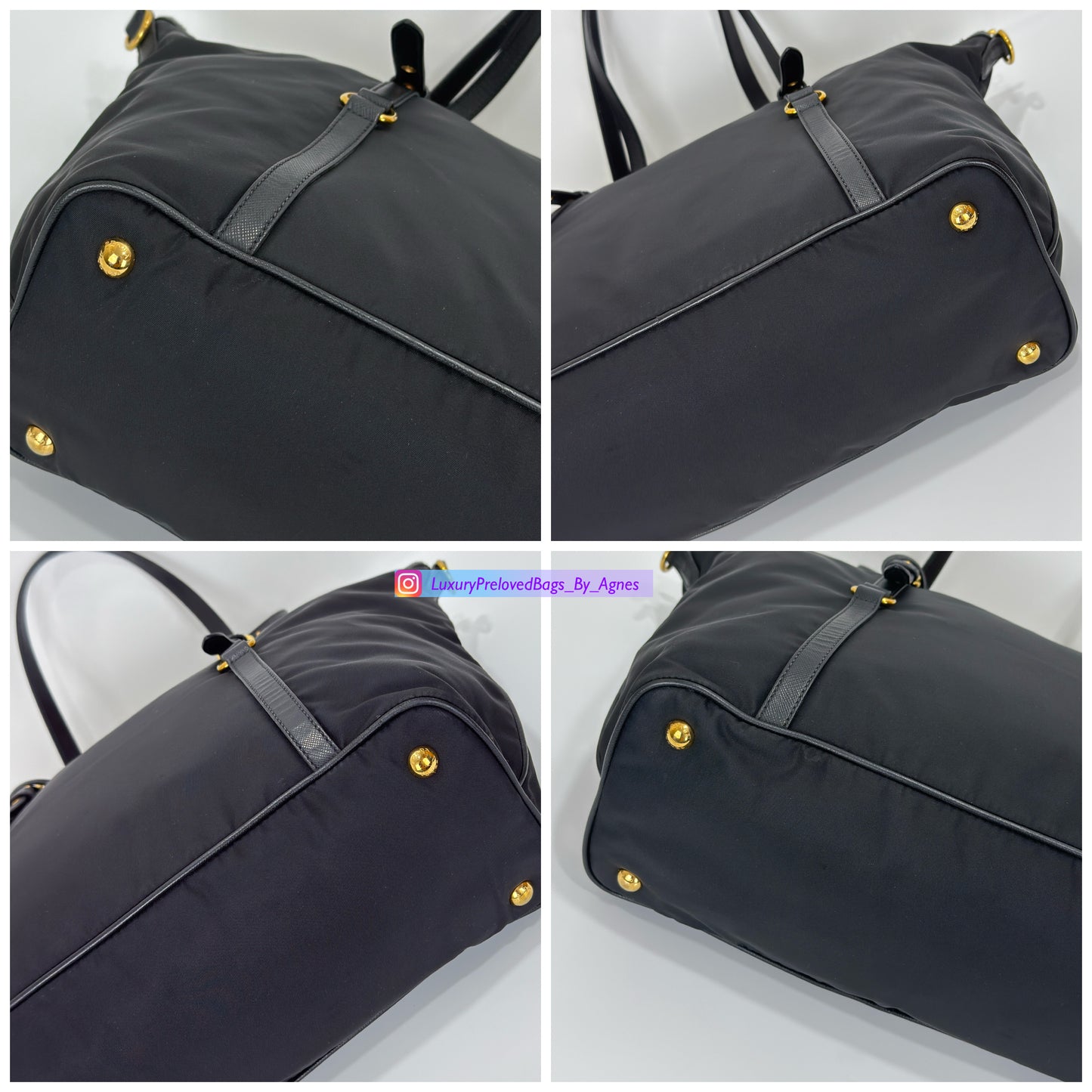 Prada Black Tessuto Nylon Leather
