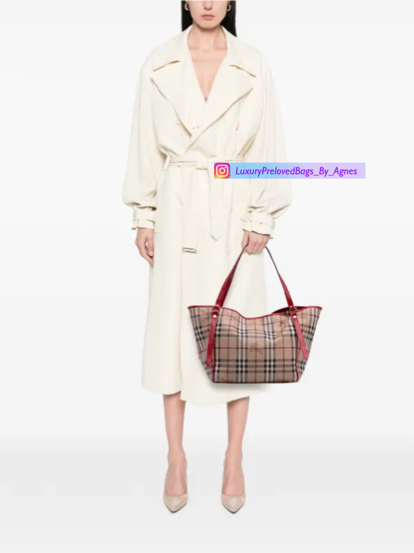Burberry Canterbury Tote Haymarket Coated Canvass