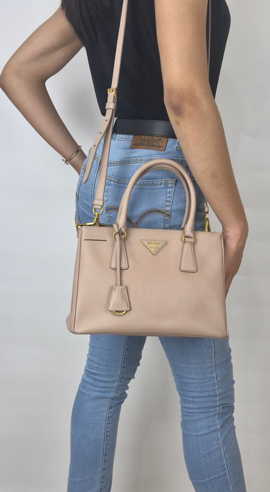 Prada Saffiano Lux double zip