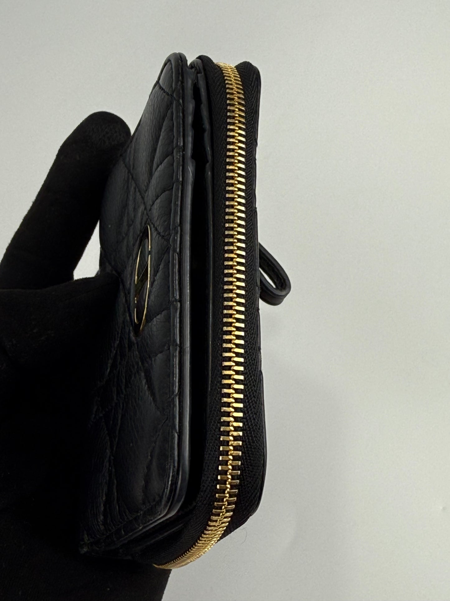 Dior Caro Scarlet Wallet In Black Supple Cannage Calfskin