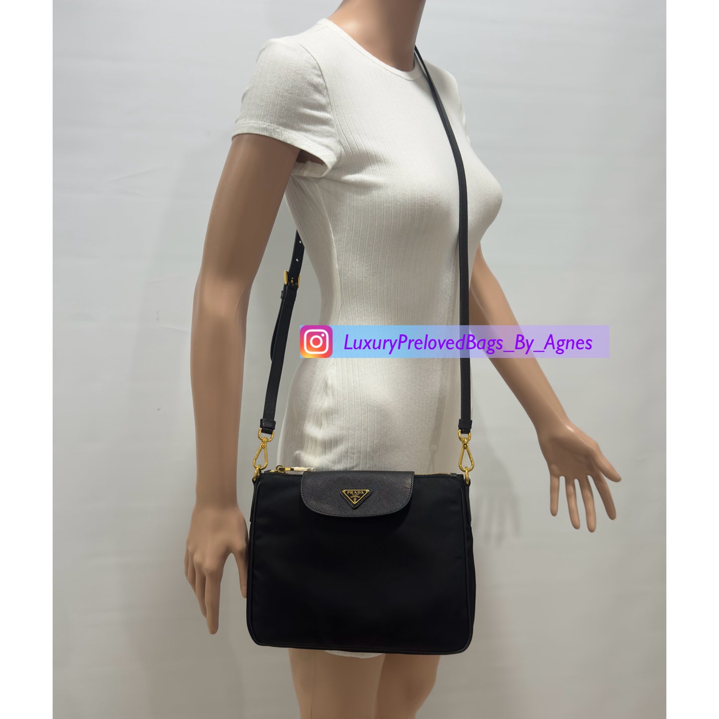 Prada Tessuto Saffiano Nylon Crossbody Bag