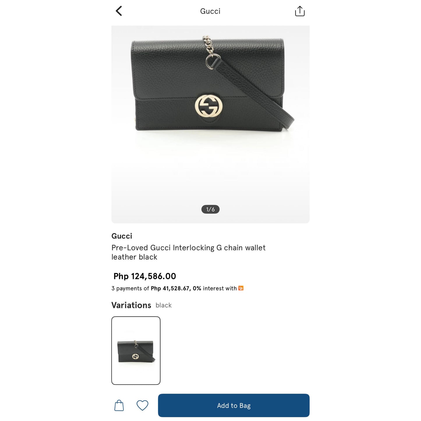 Gucci Interlocking Wallet on Chain
