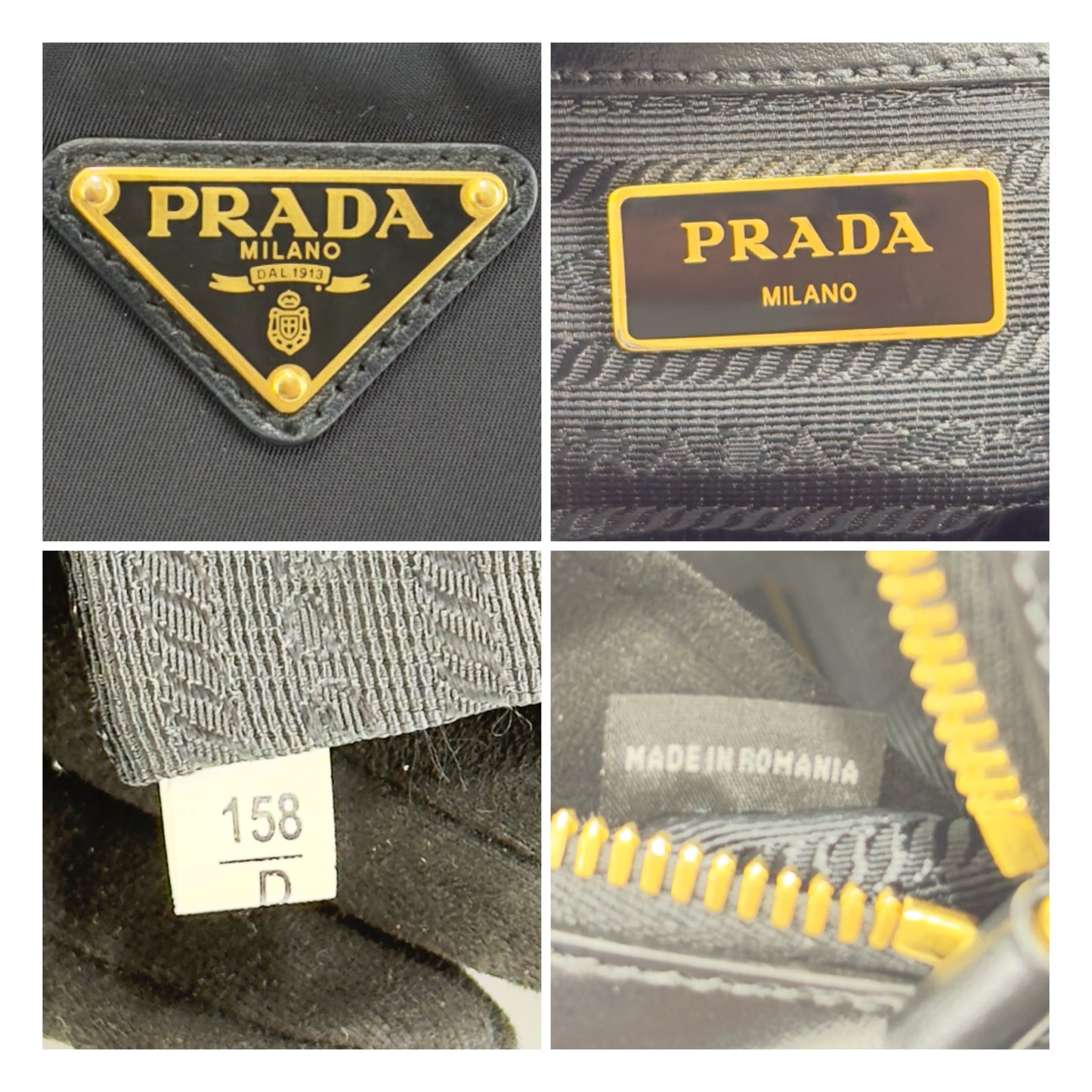 Prada Black Nylon/Leather Zip-Top Camera Crossbody Bag 1BH085