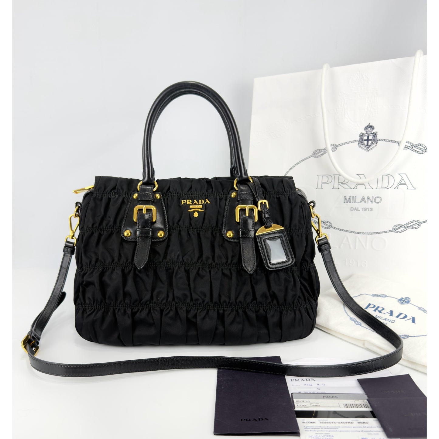 Prada Tessuto Nylon Gaufre Tote Bag