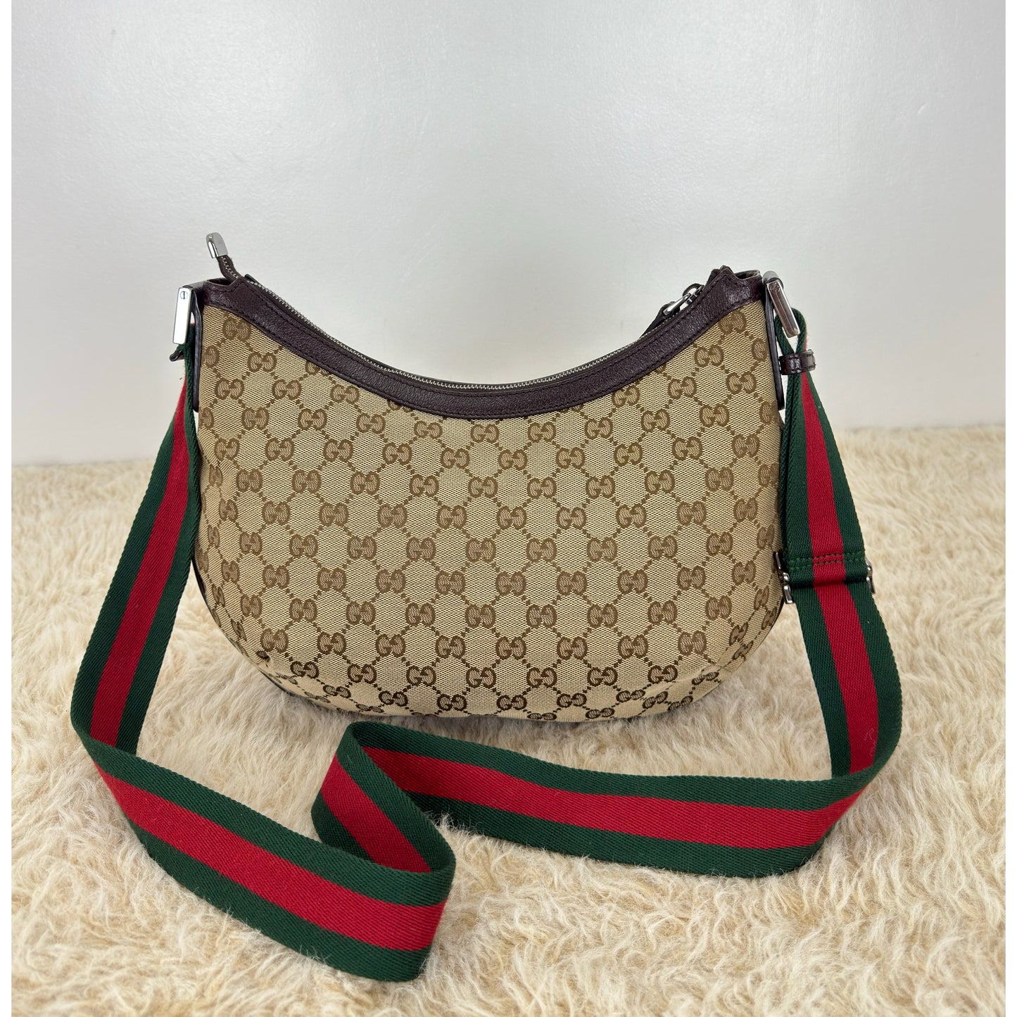 Gucci GG Canvas Vintage Web Medium Messenger Bag