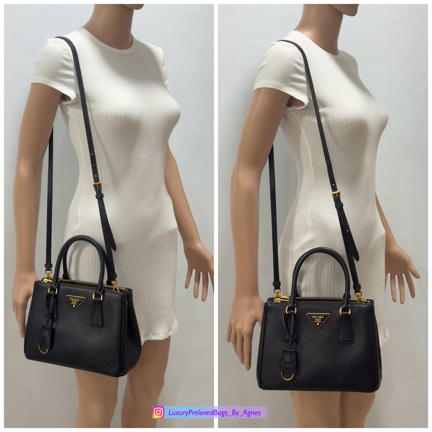 Prada Black Mini Galleria Saffiano Leather Bag