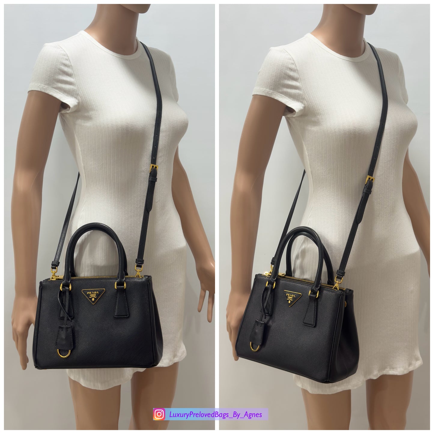 Prada Black Mini Galleria Saffiano Leather Bag