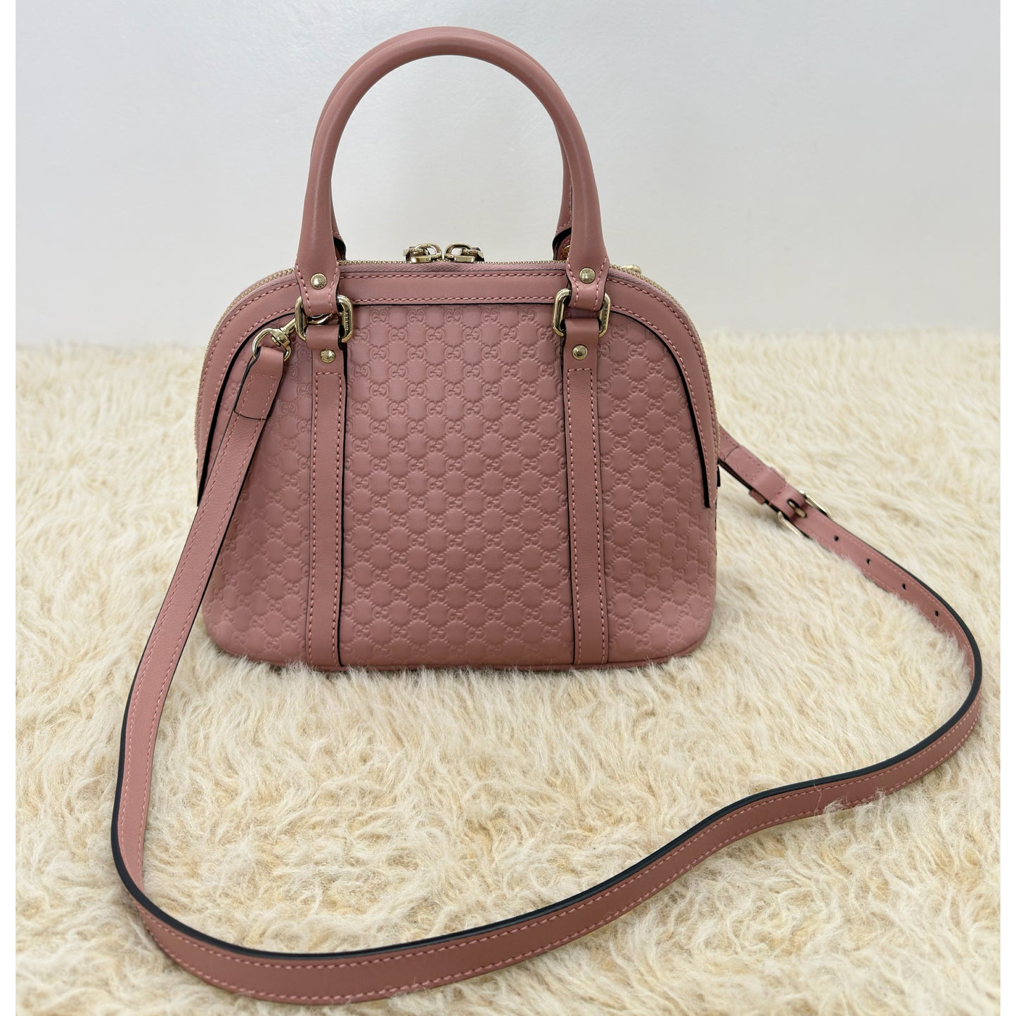 Gucci Pink Guccissima Leather Mini Dome Bag