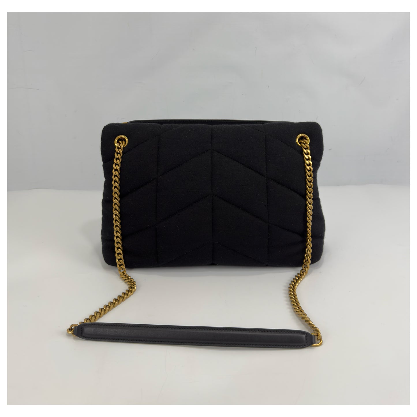 Saint Laurent Loulou Puffer Wool and Leather Shoulder Bag