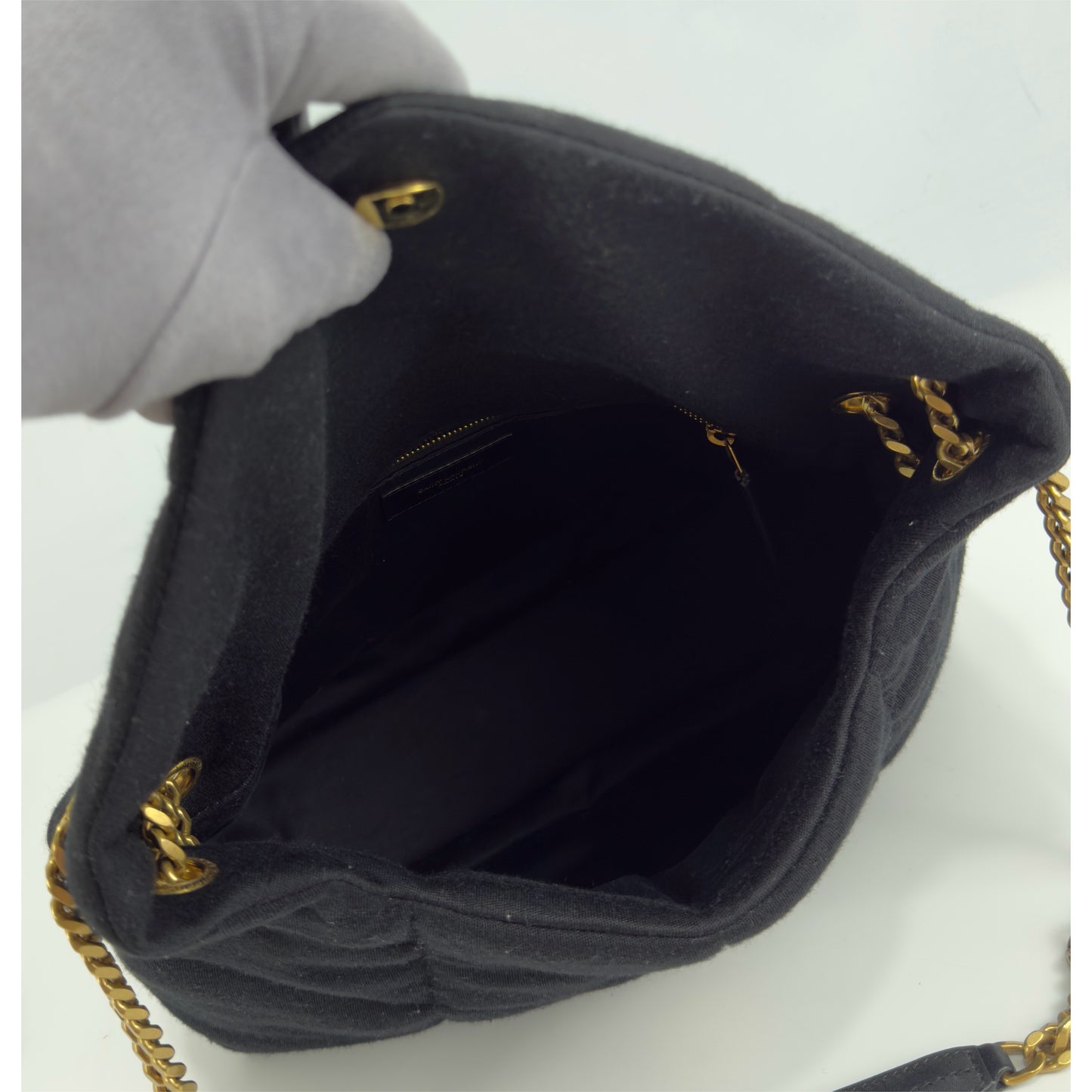 Saint Laurent Loulou Puffer Wool and Leather Shoulder Bag