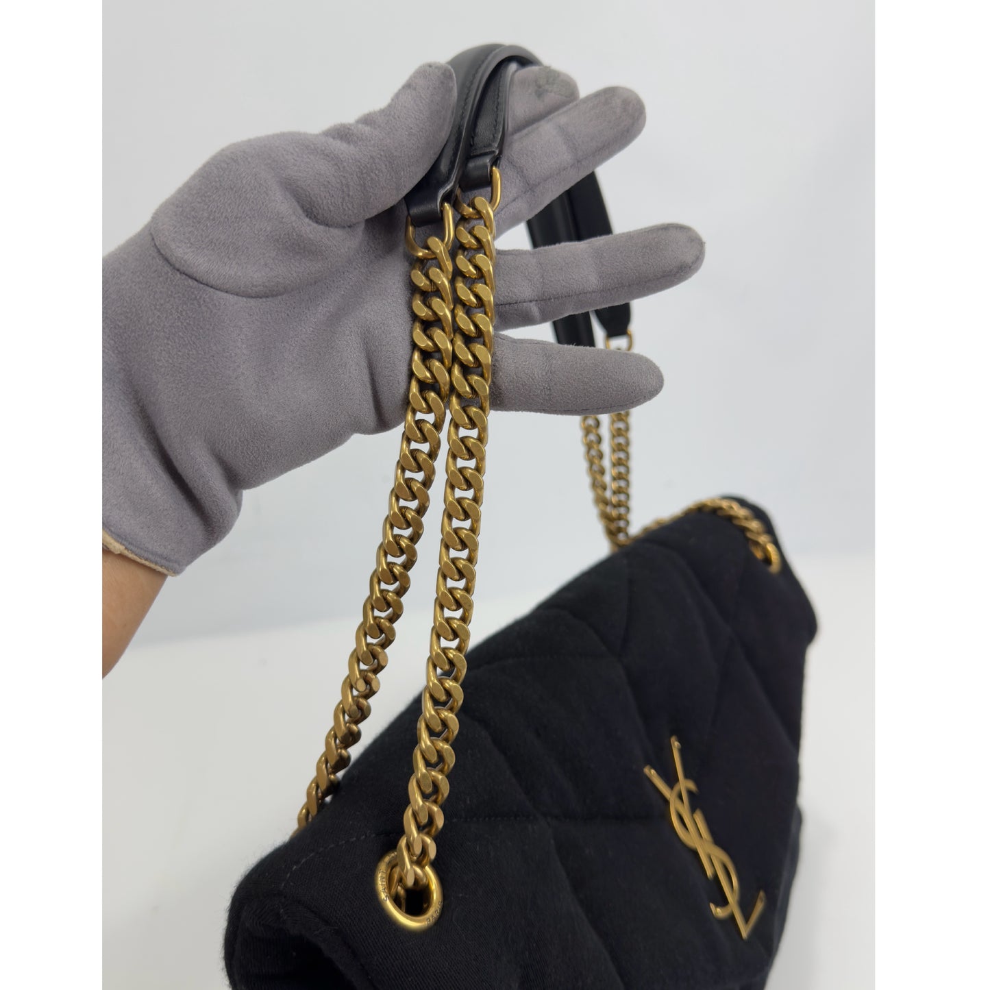 Saint Laurent Loulou Puffer Wool and Leather Shoulder Bag