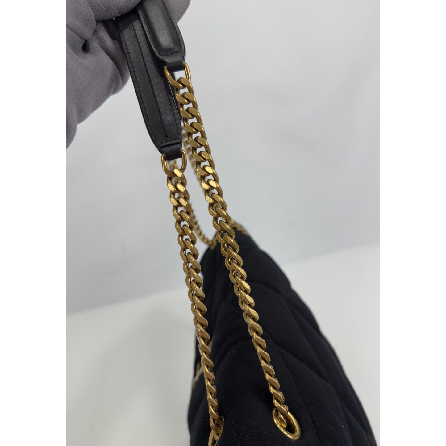 Saint Laurent Loulou Puffer Wool and Leather Shoulder Bag