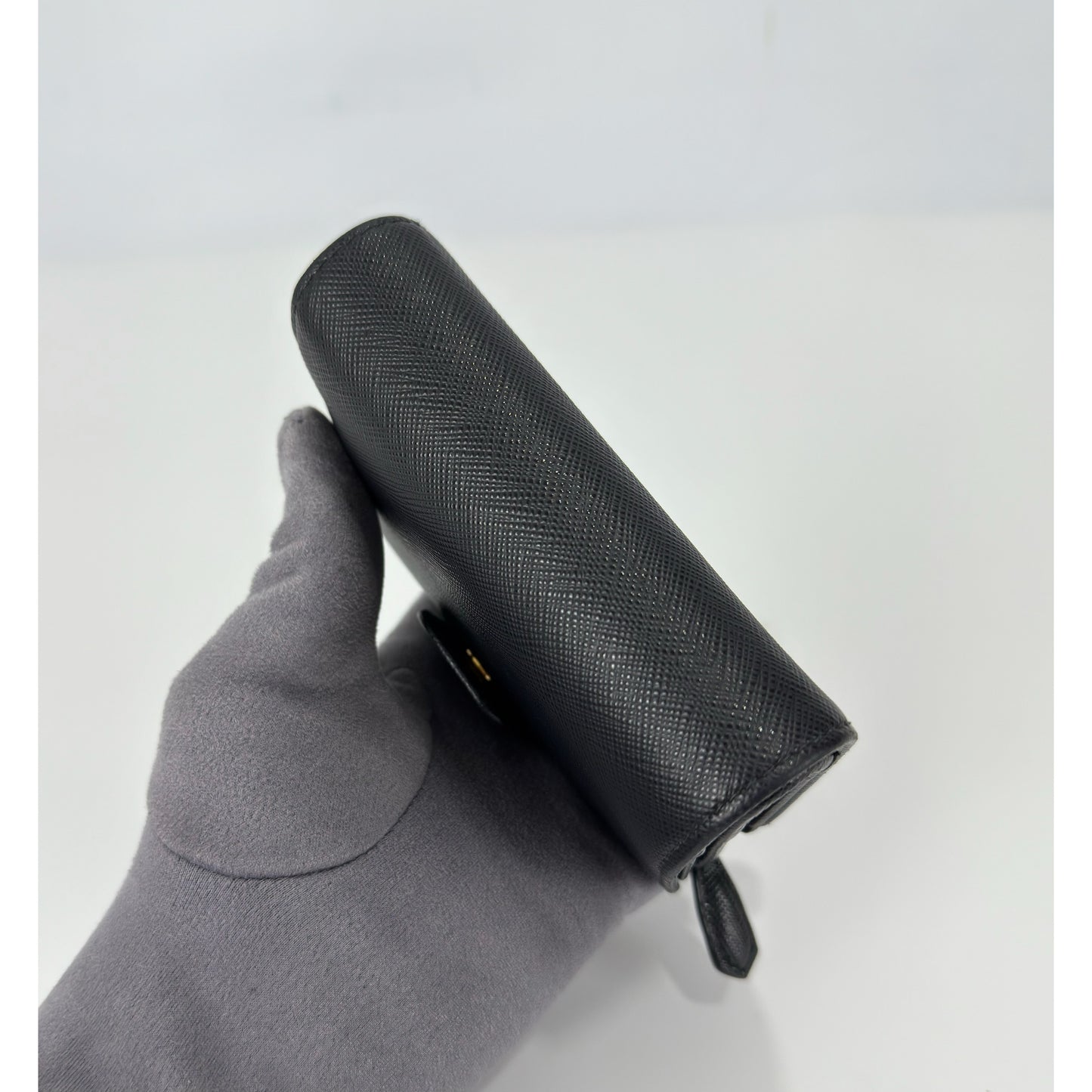 Prada Black Small Saffiano Leather Wallet