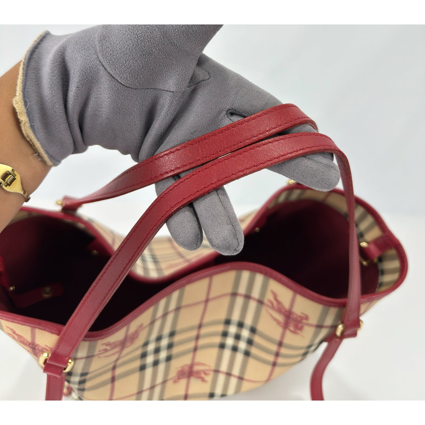 Burberry Canterbury Tote Haymarket Coated Canvass