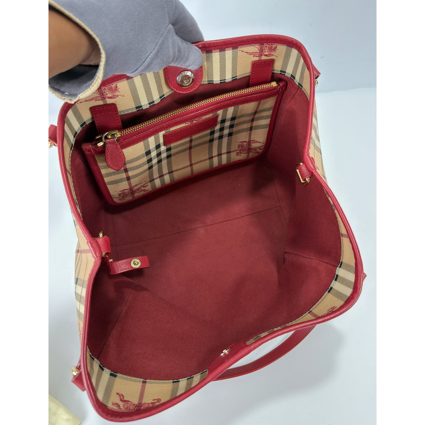Burberry Canterbury Tote Haymarket Coated Canvass