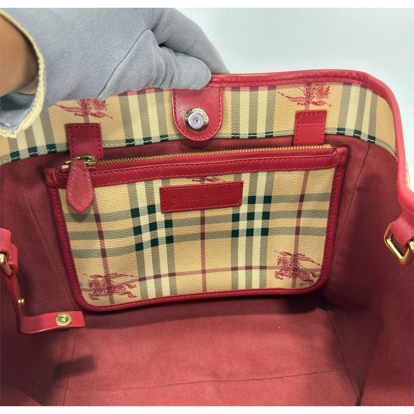 Burberry Canterbury Tote Haymarket Coated Canvass
