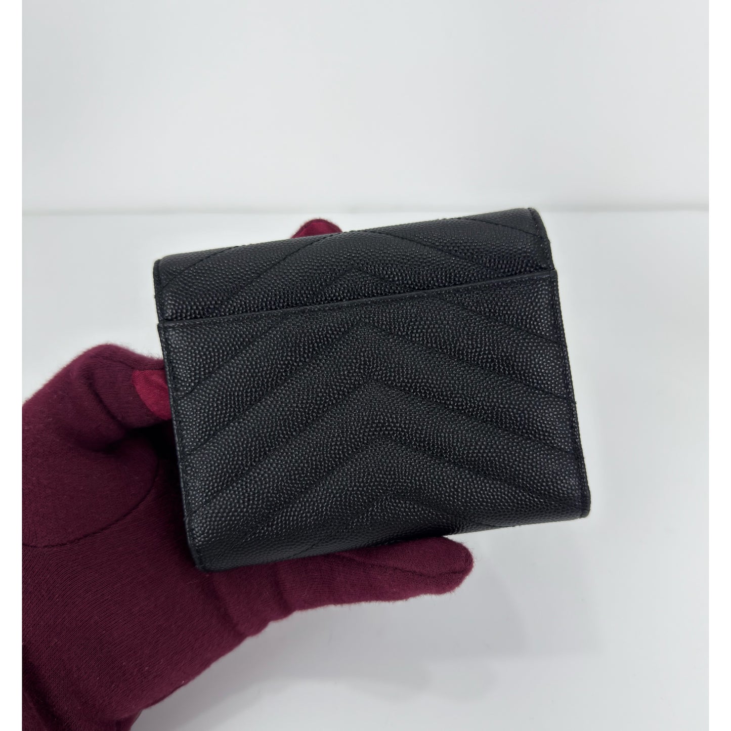 Saint Laurent Cassandre Matelassé Compact Tri-Fold Wallet