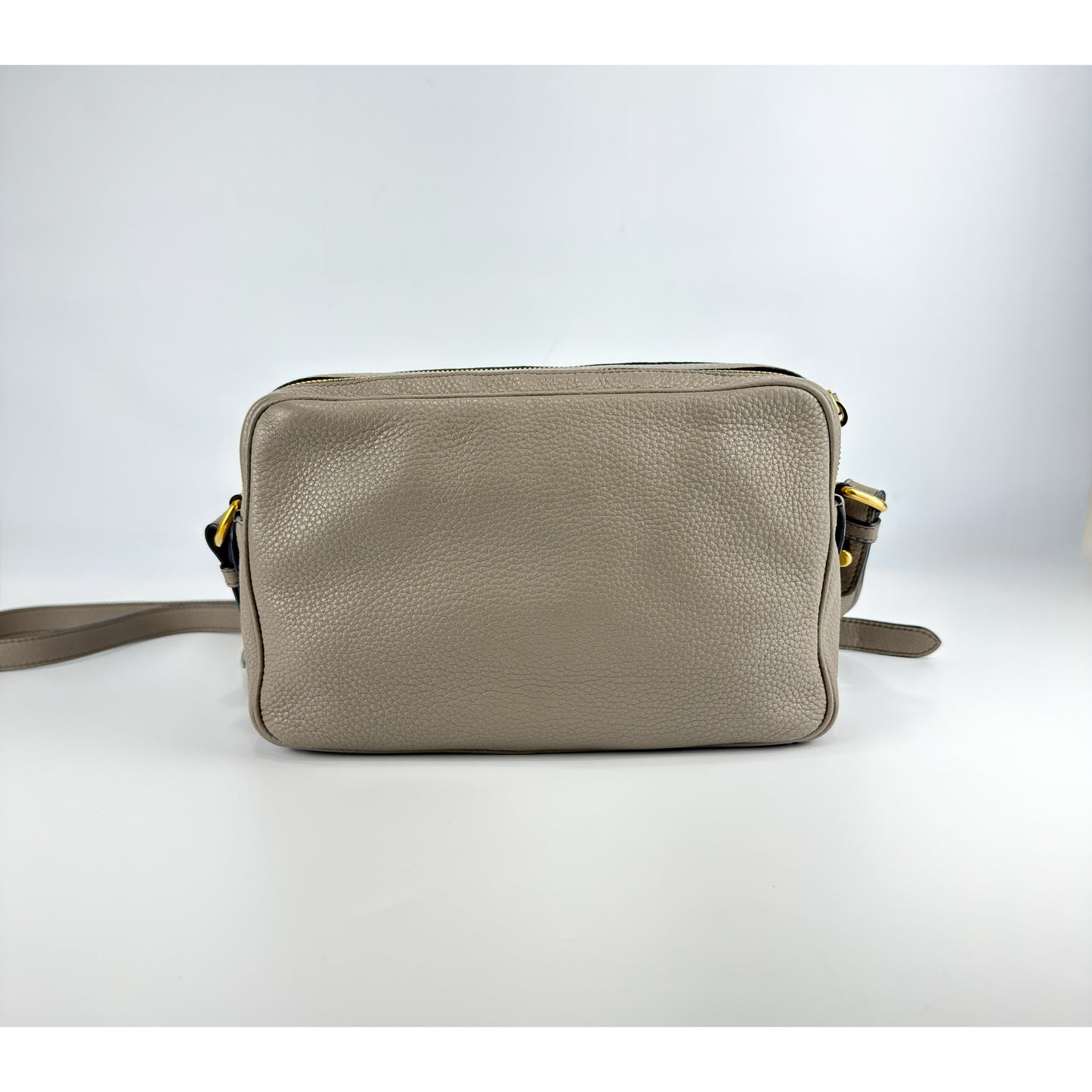 Prada Vitello Phenix Camera Bag Argilla Double Zip