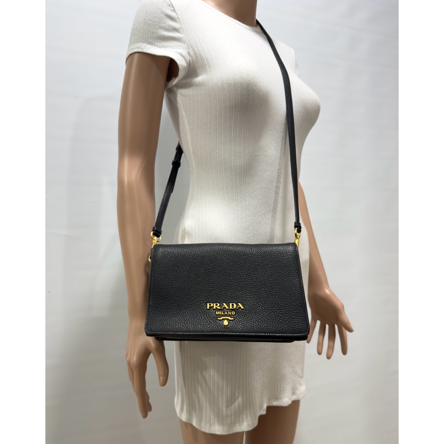 Prada Vitello Daino Leather Crossbody Bag