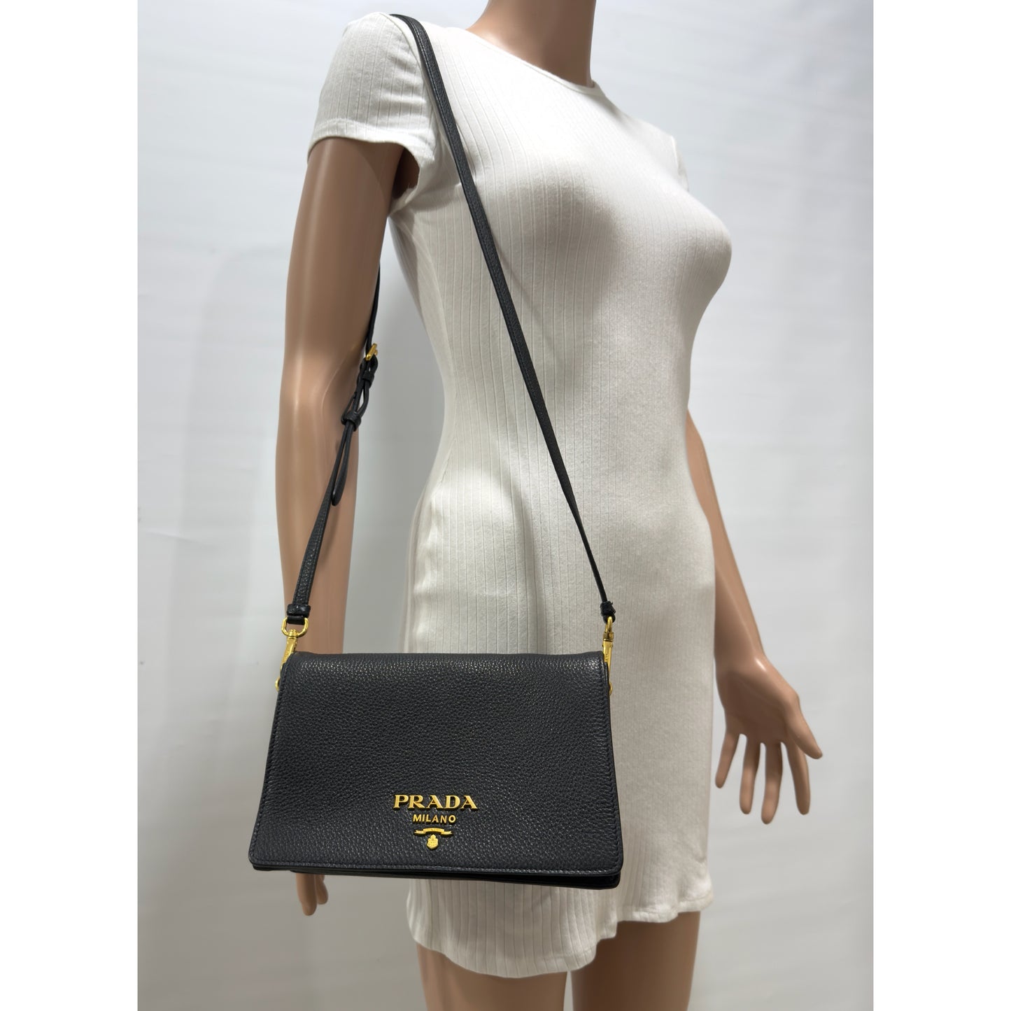Prada Vitello Daino Leather Crossbody Bag