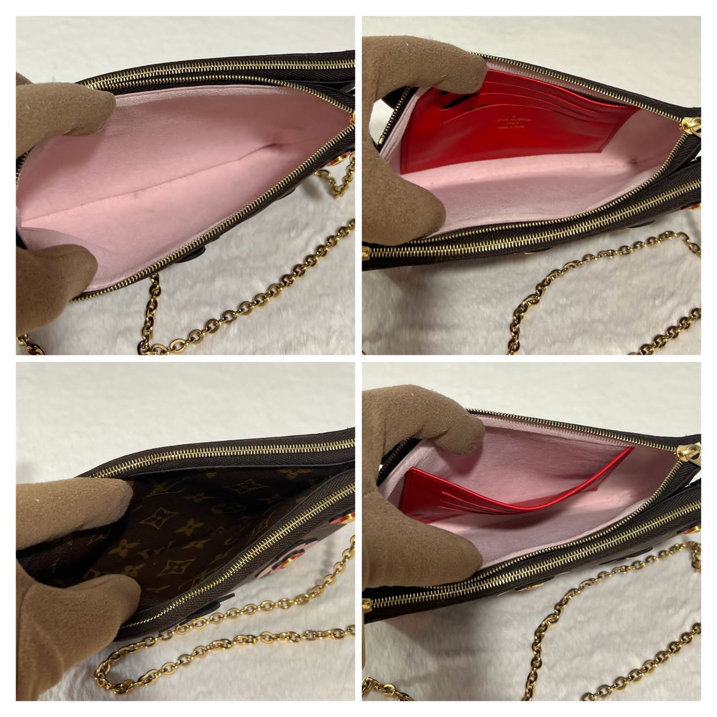 LV Blooming Flowers Double Zip Pochette Accessoires