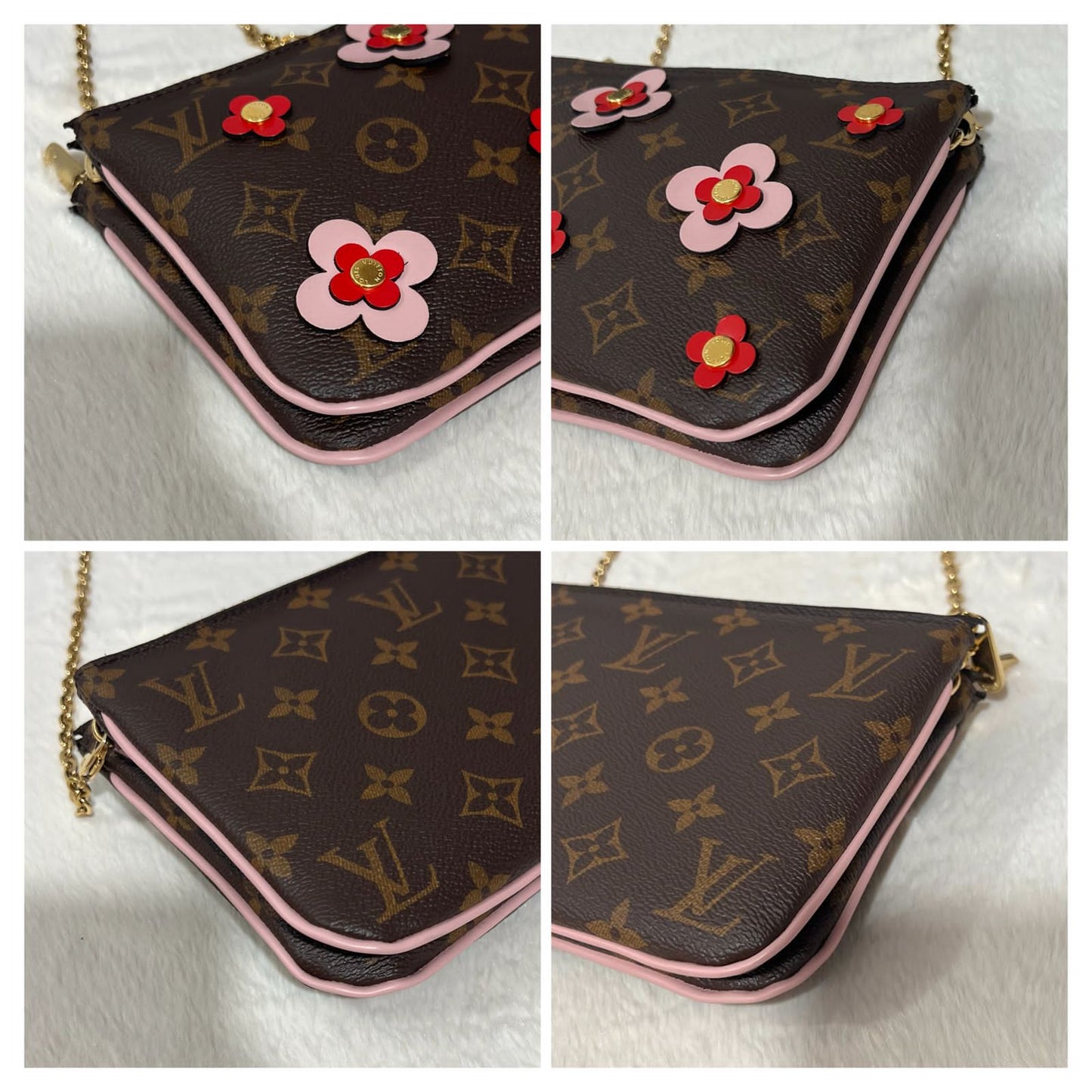 LV Blooming Flowers Double Zip Pochette Accessoires
