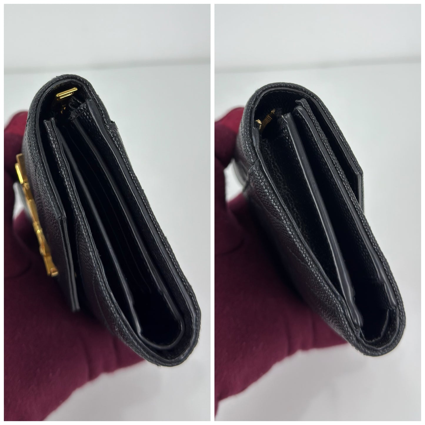 Saint Laurent Cassandre Matelassé Compact Tri-Fold Wallet