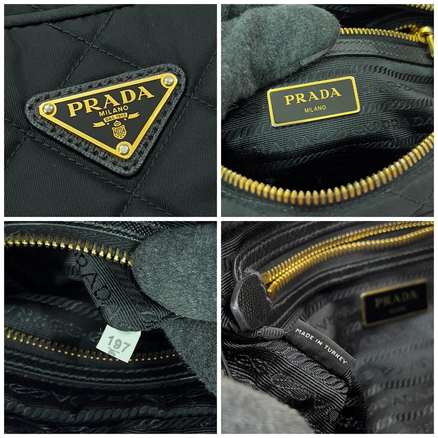 Prada Tessuto Black Quilted Camera Bag