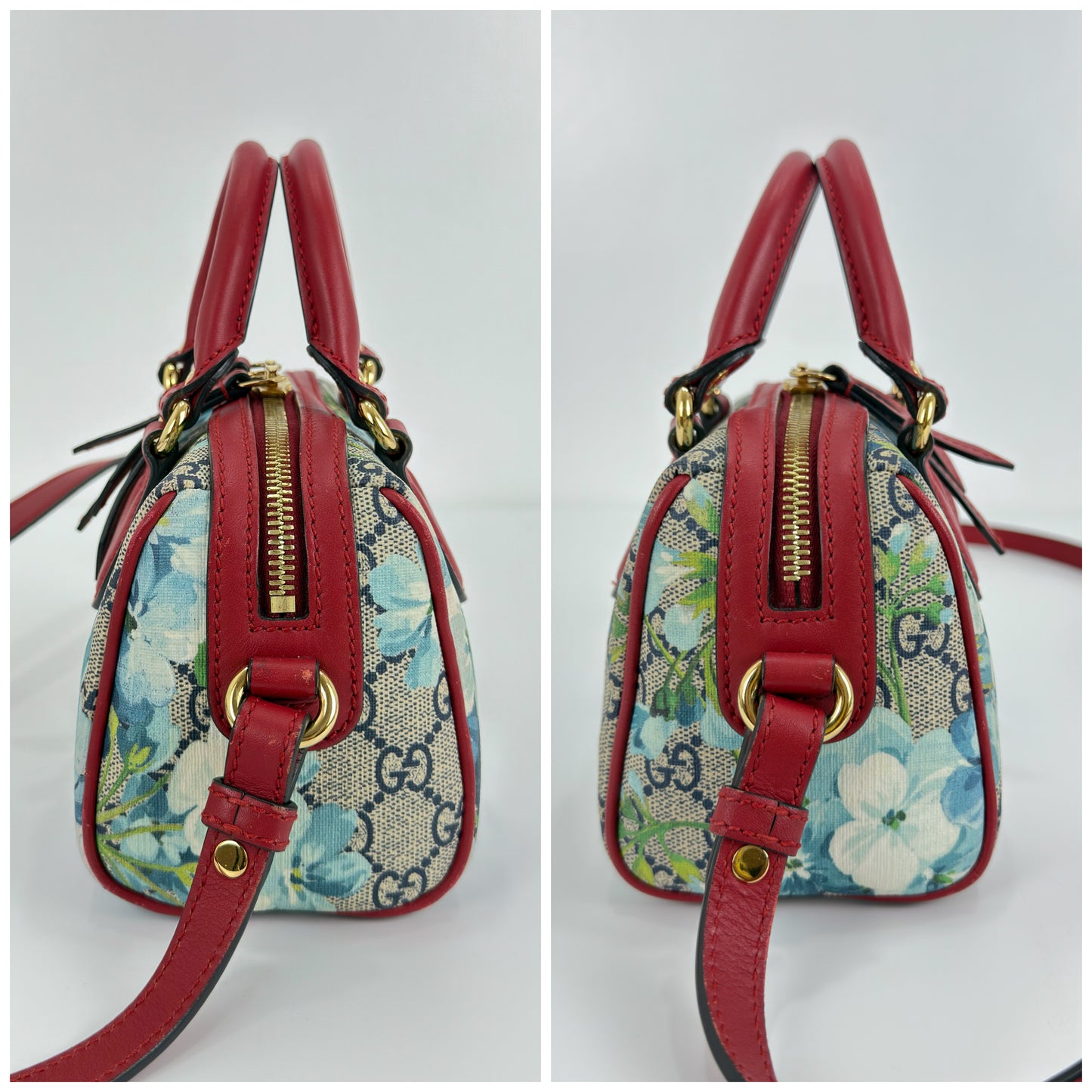 Gucci GG Supreme Monogram Blooms Mini Boston Bag