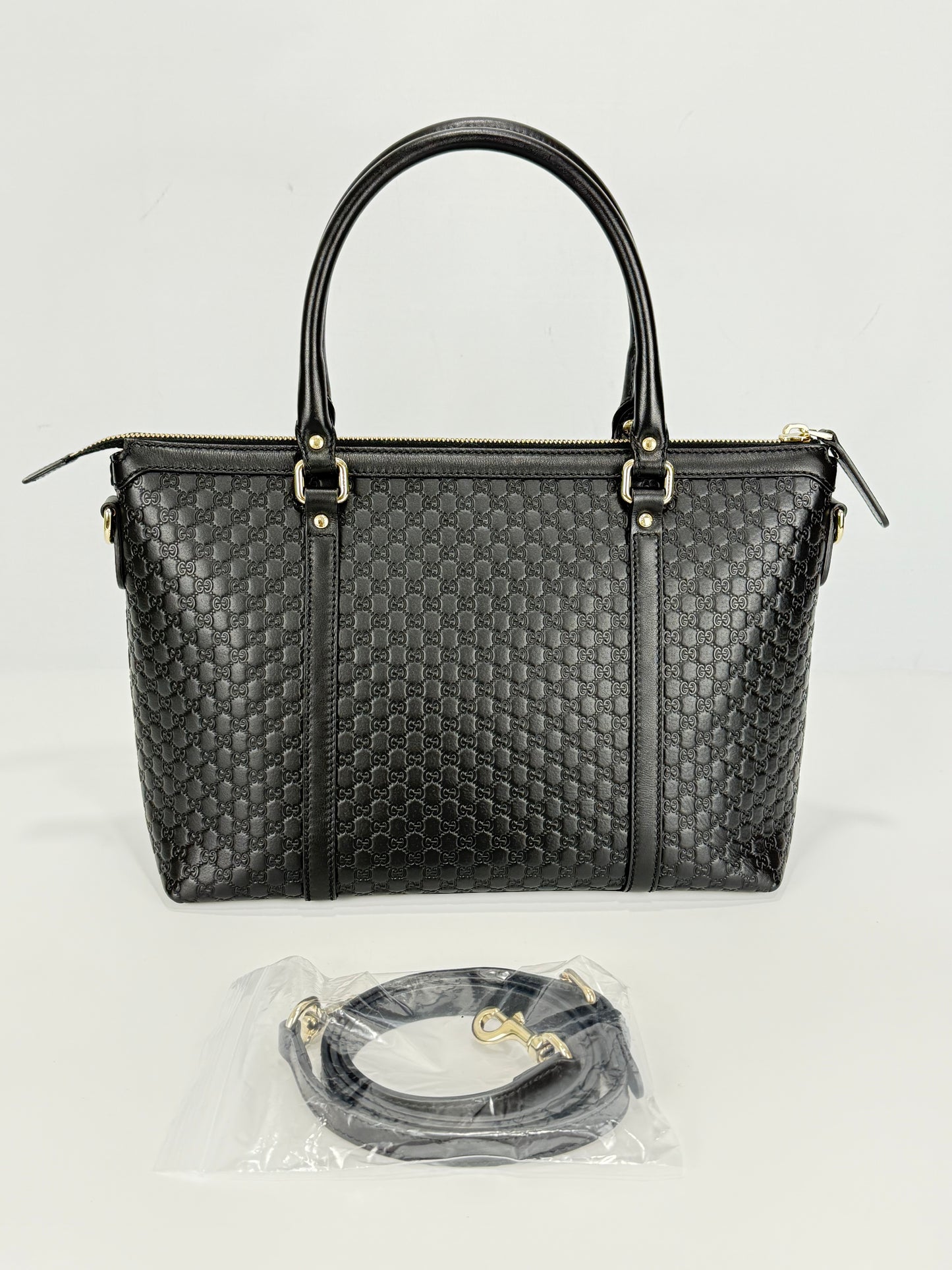 Gucci Microguccissima Tote Bag Black Leather