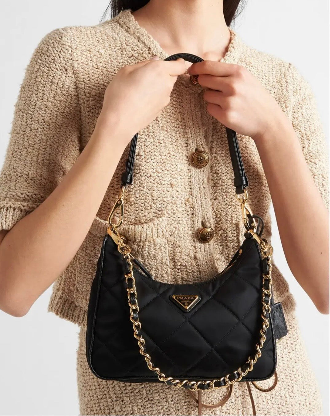 Prada Mini Re-Edition 1995 Chaîne Shoulder Bag