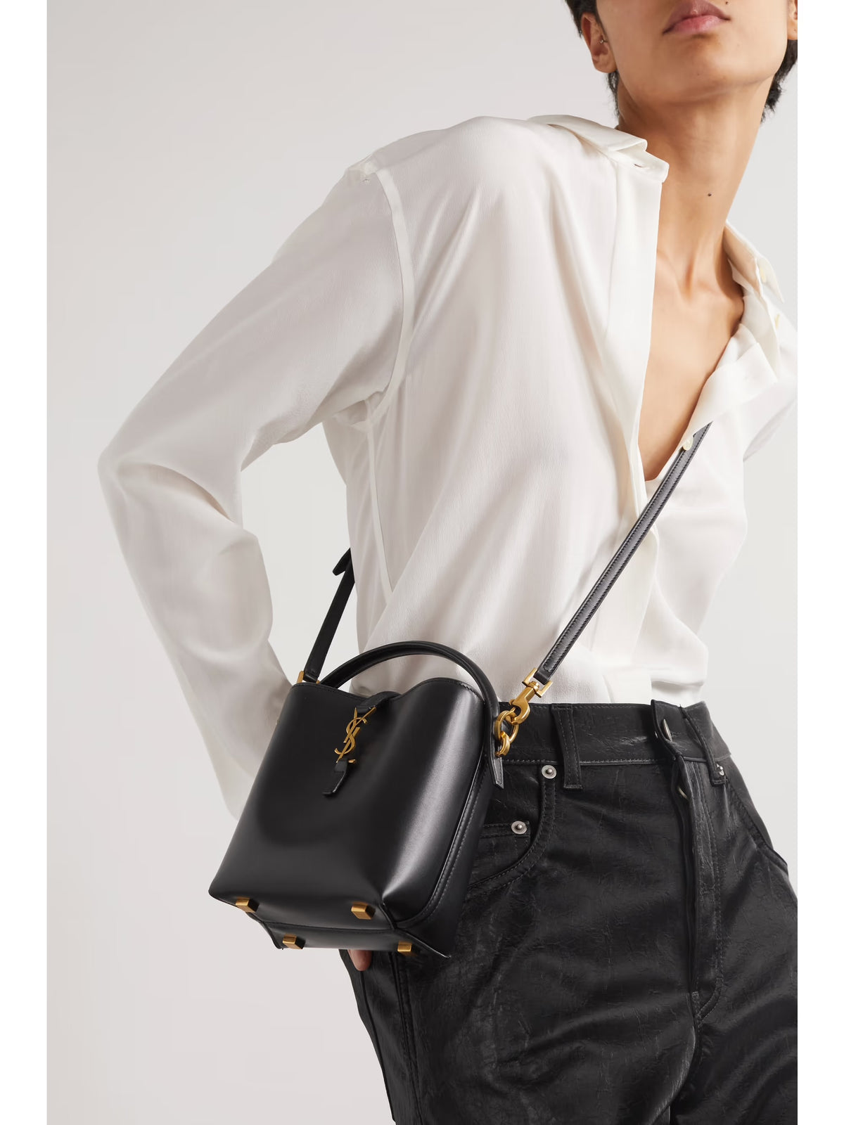 Saint Laurent Le 37 Mini In Shiny Leather