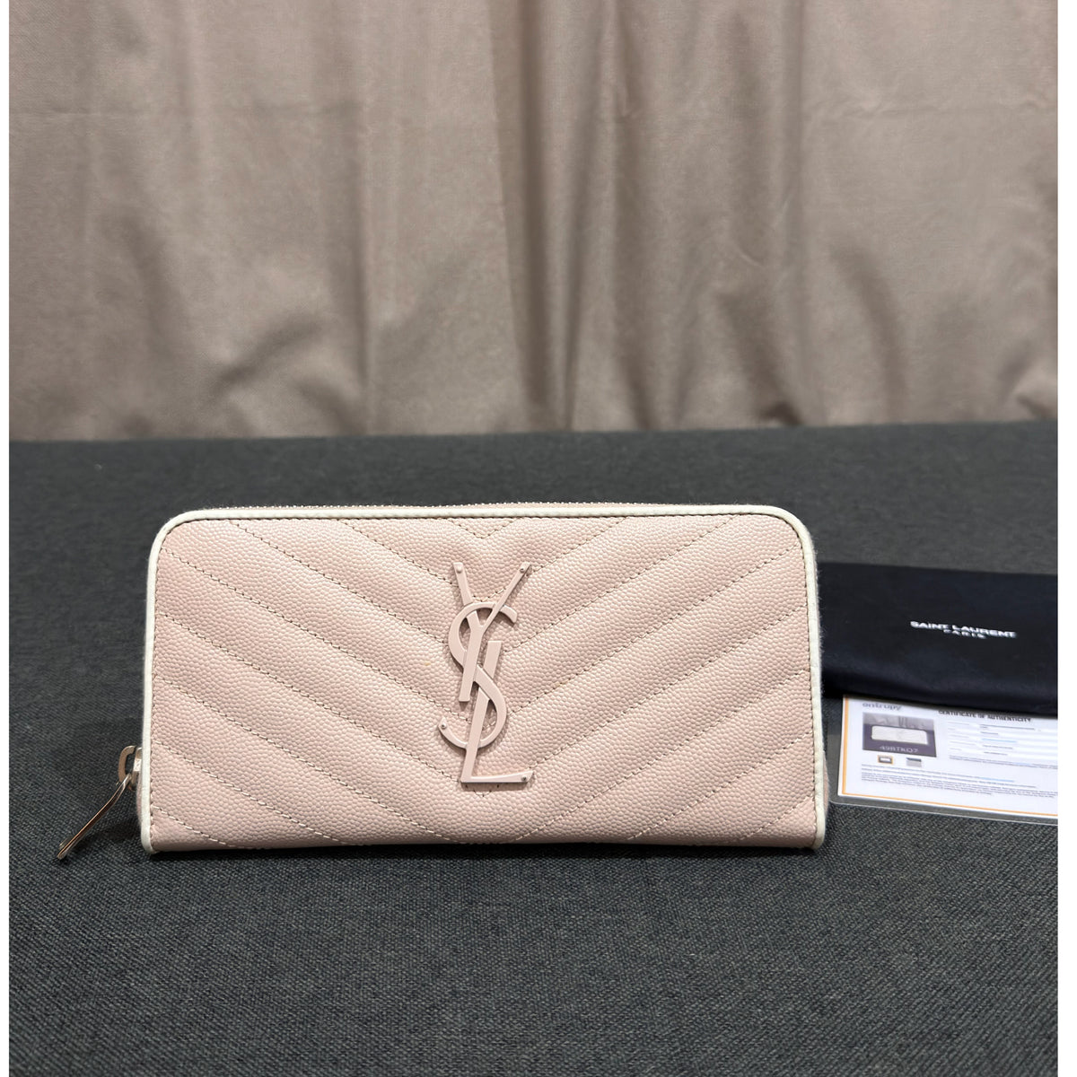 Pale Blush Saint Laurent Monogram
Zip Around Wallet