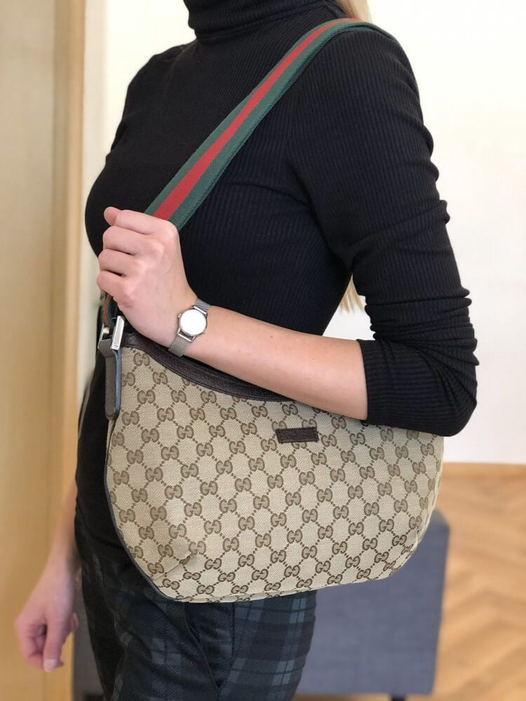 Gucci GG Canvas Vintage Web Medium Messenger Bag