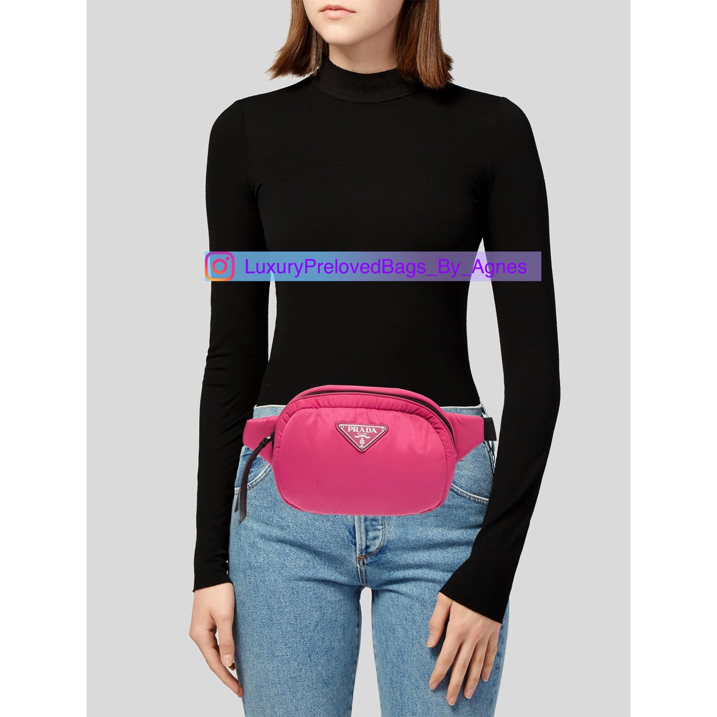 Prada Tessuto Nylon Soft Belt Bag Pink