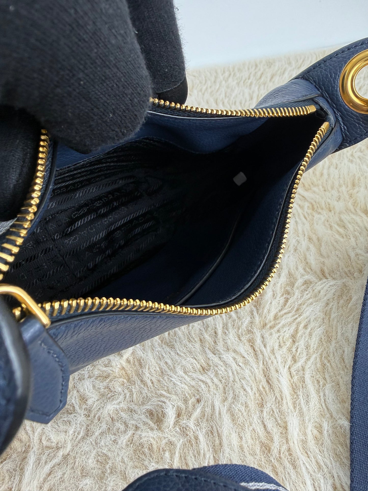 Prada Vitello Phenix Leather Crossbody Bag