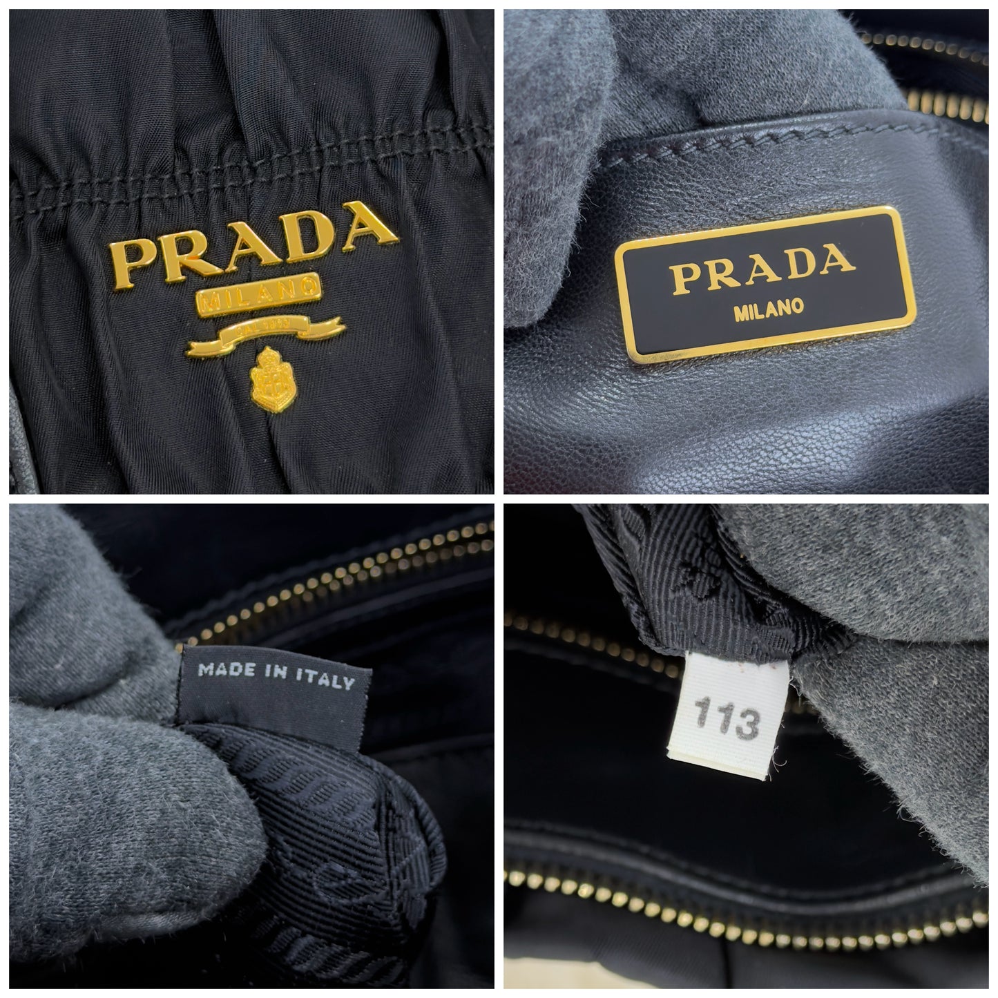 Prada Tessuto Gaufre Two Way Nylon Satchel Bag
