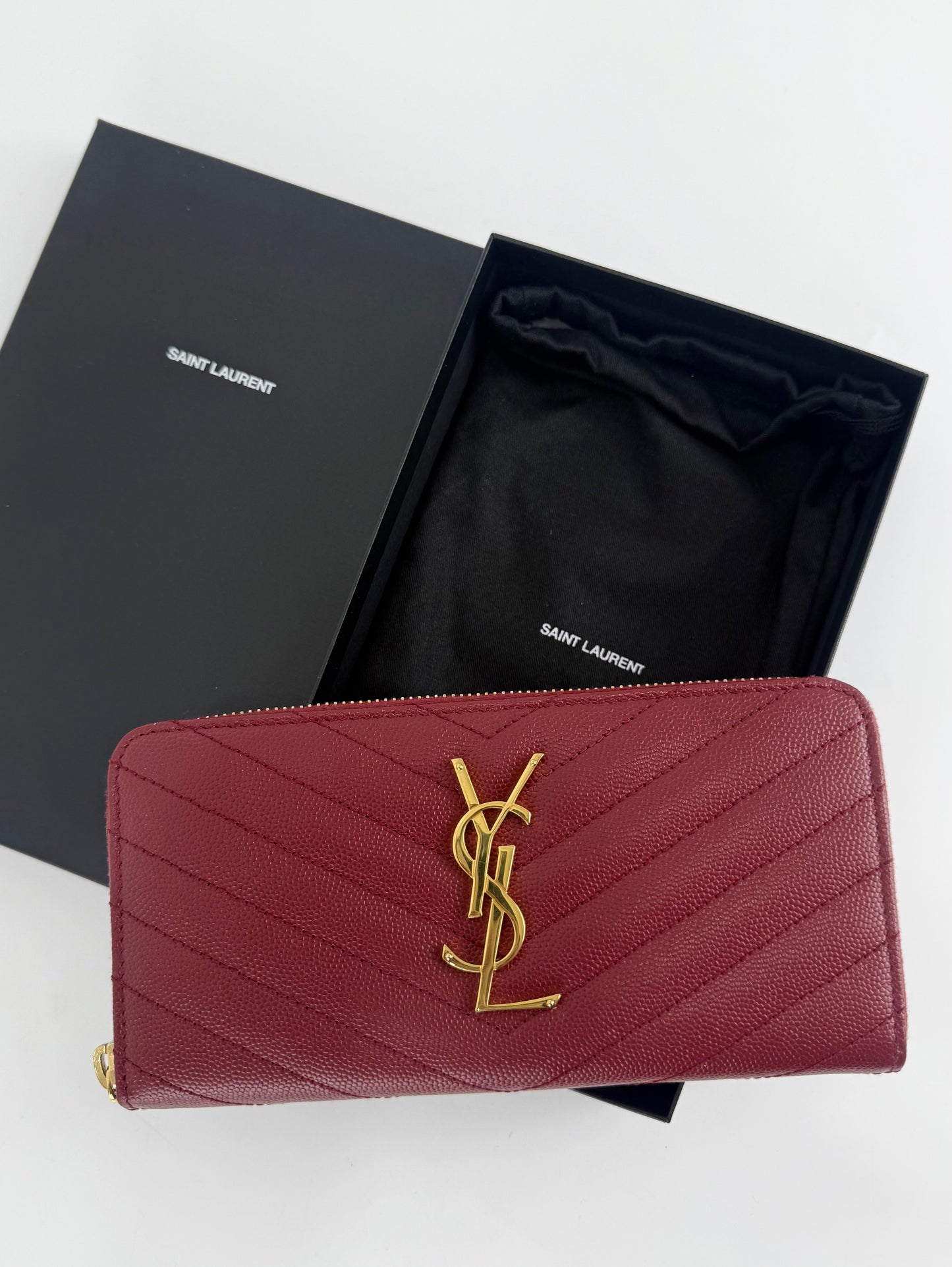 Saint Laurent Cassandre Matelassé Zip Around Wallet
