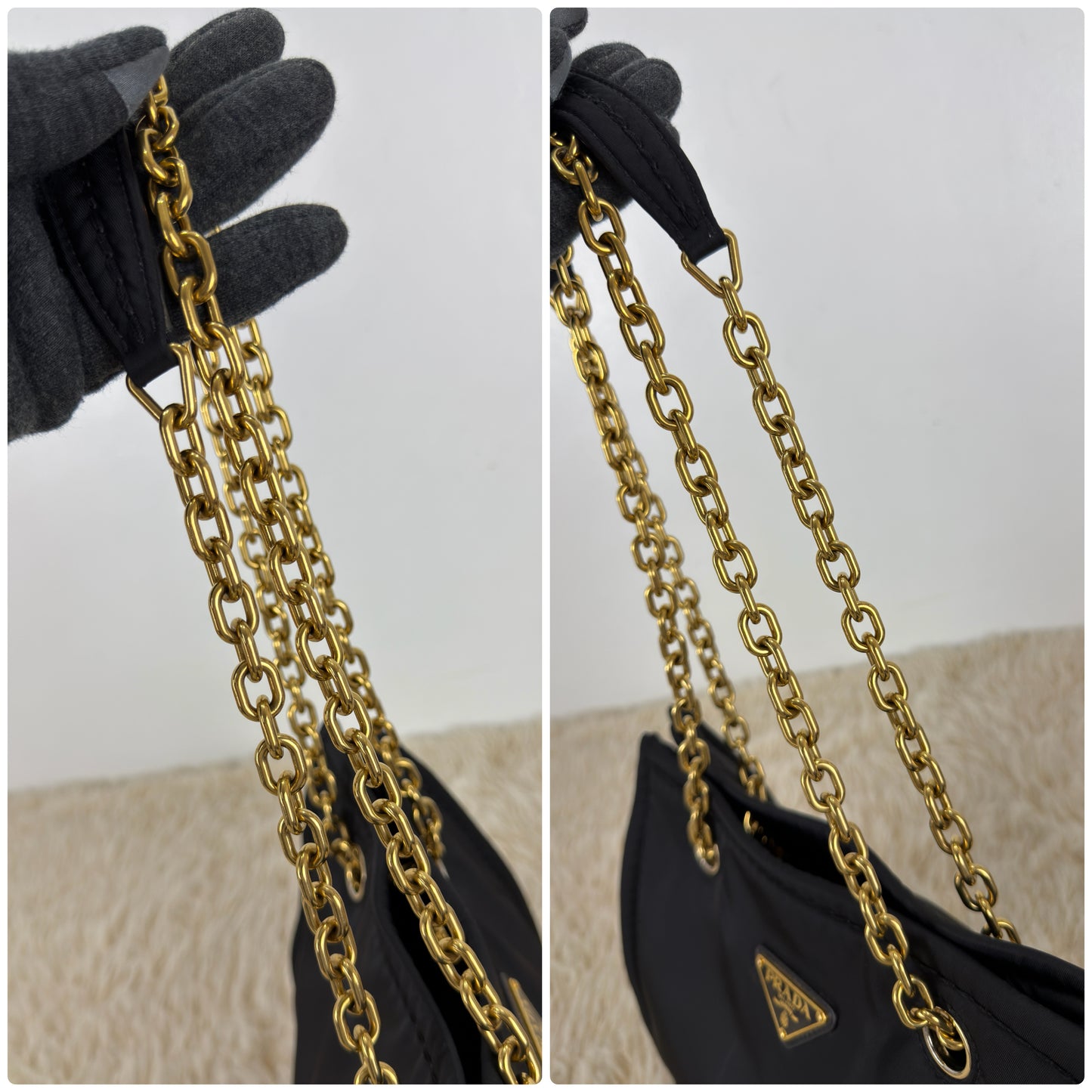 Prada Tessuto Nylon Catena Shoulder Bag