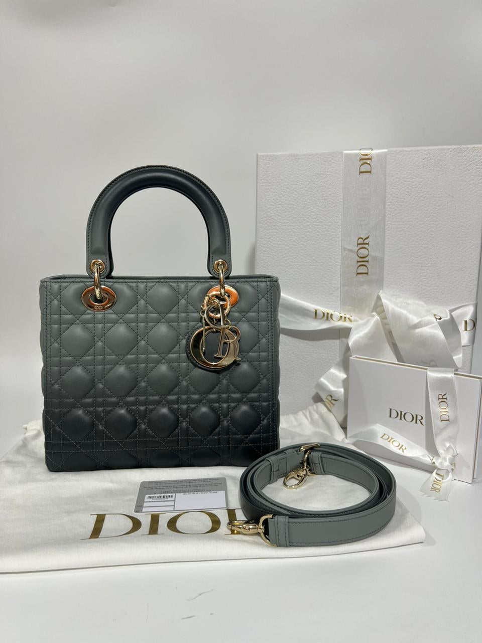 Lady Dior Medium Ombre Gradient Black-Grey
