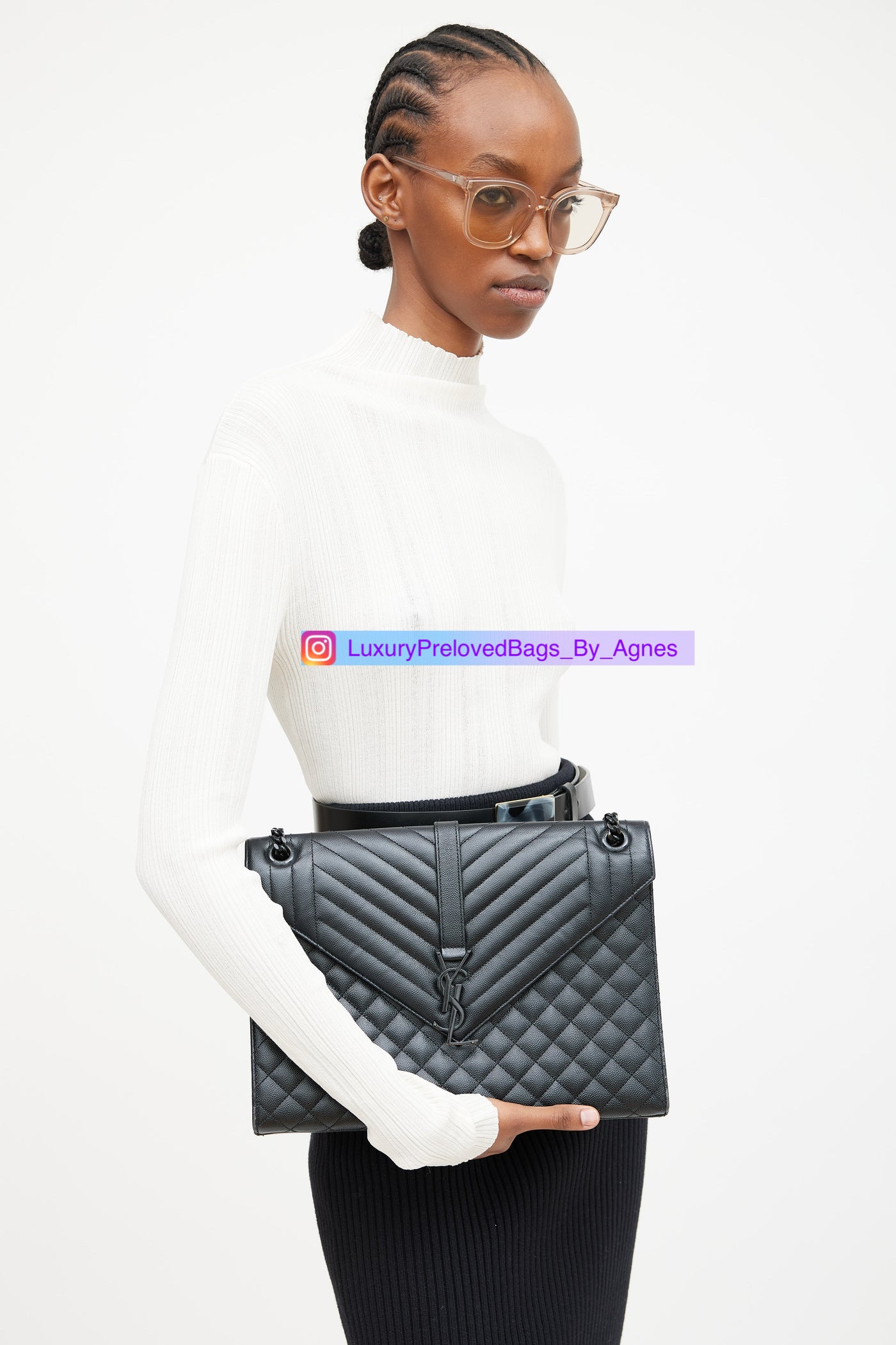 Saint Laurent Monogram Quilted Envelope Large