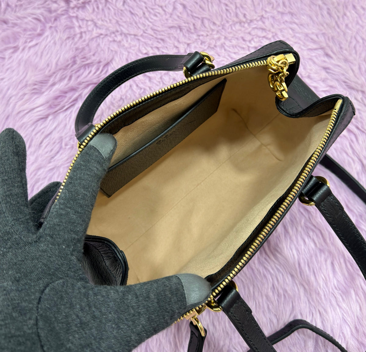 Gucci GG Calfskin Web Ophidia Small Tote Bag