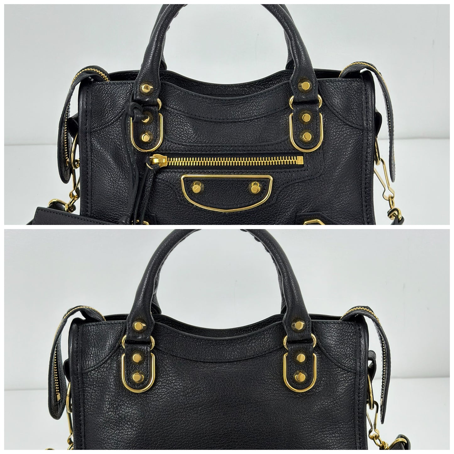 Balenciaga Black Leather Mini Classic Metallic
Edge City Bag