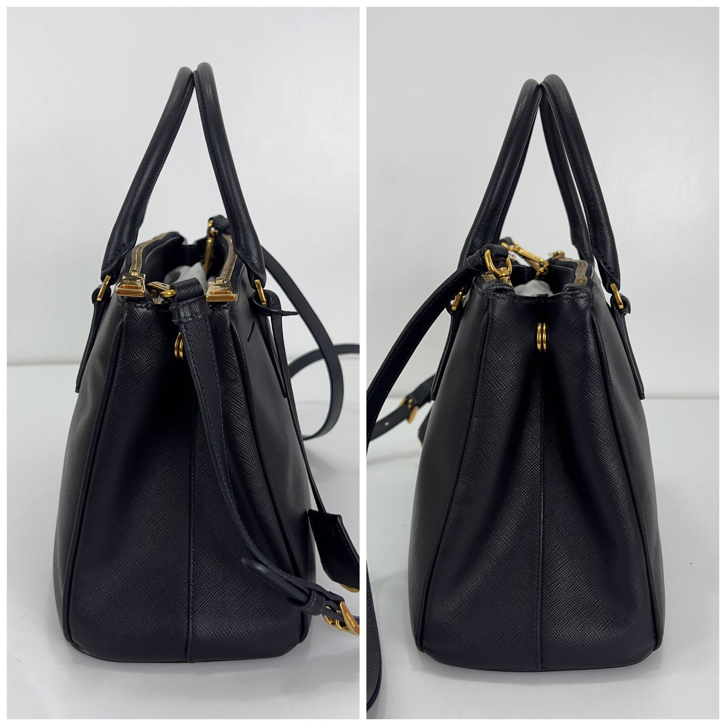 Prada Saffiano Leather Small Galleria Double Zip Tote Bag