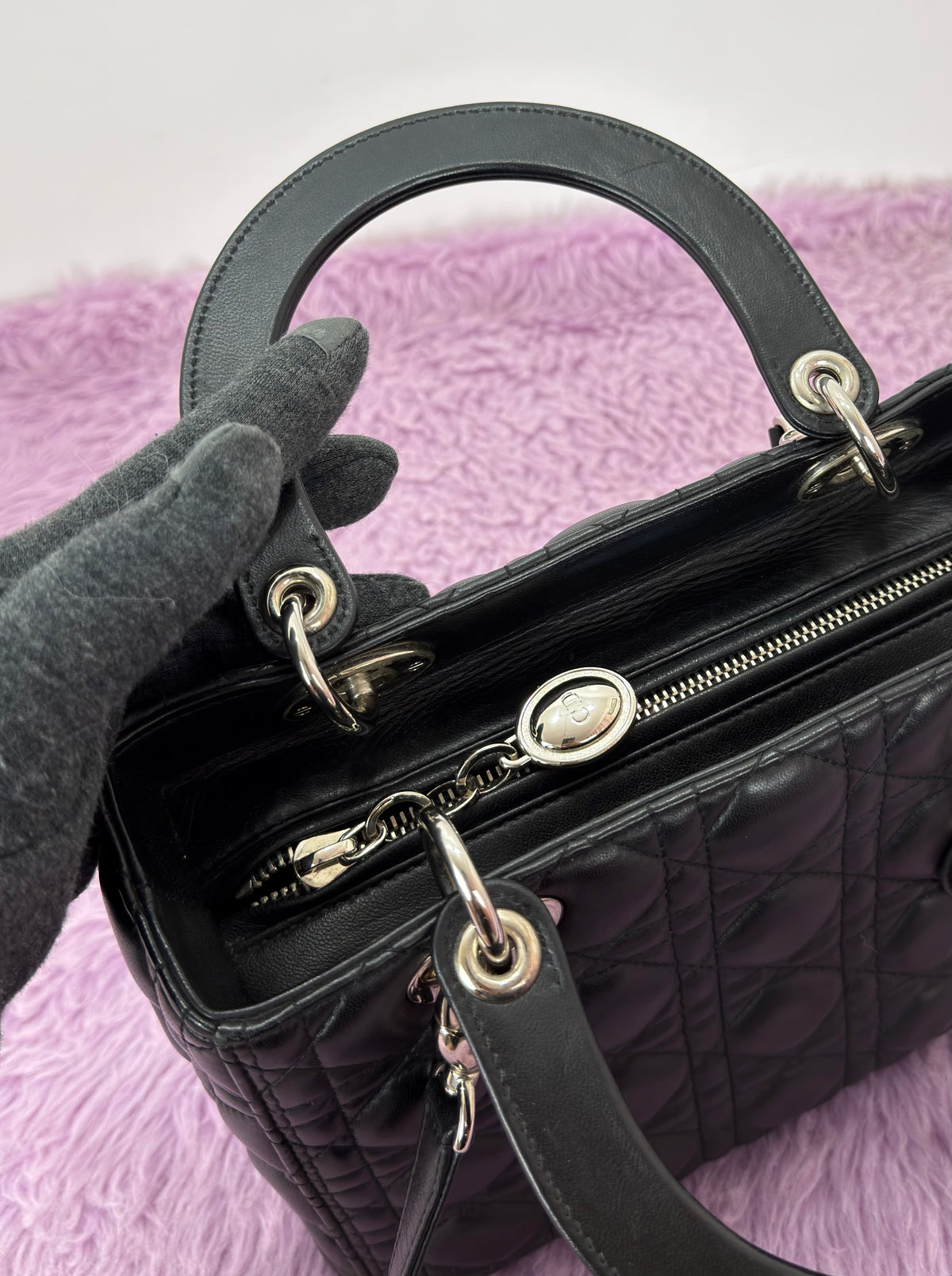 Dior Medium Lady Dior Cannage Lambskin