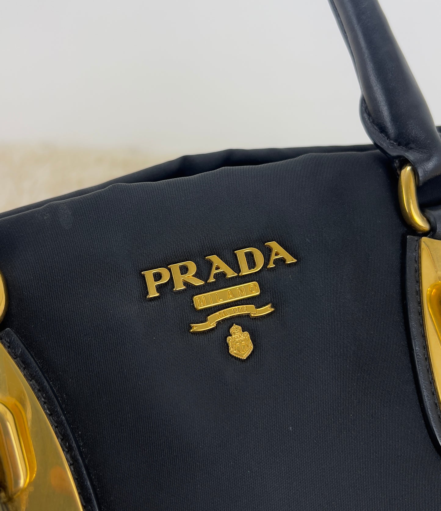 Prada Tessuto Nylon And Soft Calfskin Leather