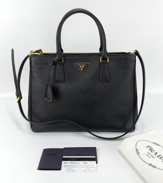 Prada Black Saffiano Leather Galleria Bag